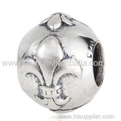 European Style Sterling Silver fleur de lis Beads