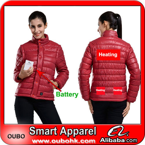 Women Down Jacket With Battery System Electric Heating Clothing Warm OUBOHK