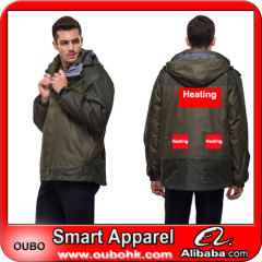 2014 fashion men outdoor waterproof jacket With Battery Heating System Electric Heating Clothing Warm OUBOHK