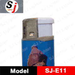 Electronic plastic lighter with PVC wrap