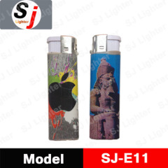 Electronic plastic lighter with PVC wrap