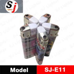 Electronic plastic lighter with PVC wrap