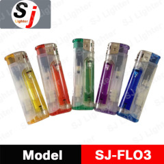 Refillable LED lighter with colored gas