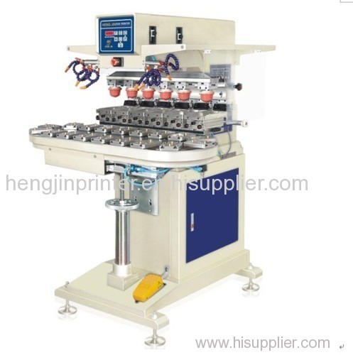 Pneumatic high efficiency 6 color rotary China tampo printing machine
