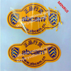 printing destructible tamper security logo stickers