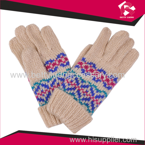 ladies jacquard knitted gloves