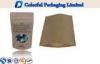 Laminated Material Kraft Paper Stand Up Pouch With Oval Window