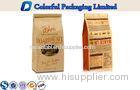 Coffee Packaging Gravure Printing Kraft Paper Stand Up Pouch With Side Gusset