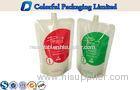 Water / Juice / Oil Stand Up Pouch With Spout , Foil lined food packaging pouches