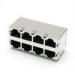 PA66 150V AC LED 2X4 Stacked rj45 to rj11 Connector without Transformer