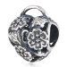 Handmade European Style Sterling Silver Floral Heart Padlock Beads Wholesale