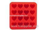 Red LFGB Grade Silicone Ice Tray Flexible Heart Shape With 16 Cavity