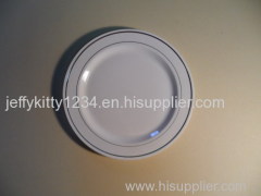 Disposable plastic plate with hot stamping