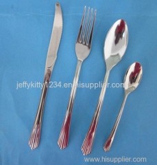 Disposable aluminum plated plastic cutlery