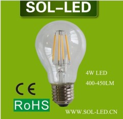 6W 8W clear glass E27 LED Filament 360 degree 80Ra 700lm Dimmable LED Filament light bulb