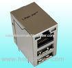 10 / 100 Base , RJ45 Modular Jack ,Right Angle Stacked USB Connector J0011D21E