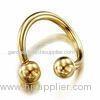 Female 14k / 18k pure gold lip and tongue piercing rings with competitive price