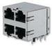EMI 10/100Base-TX Multi Port (2x2) amp rj 11 rj 45 socket (ICM) Connector