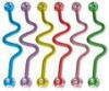 body piercing jewelry Industrail Wave barbell with multi Gems