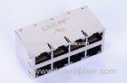 10/100BaseT Stacked RJ45 , 2 x 4 Port Jack RoHS With 3w-YG 0810-2H4R-C8-F