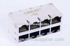 10/100BaseT PoE Stacked RJ45 , Through Hole 2 x 4 Port RJ45 Jack 0810-2H4R-DF-F