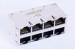 10/100BaseT PoE Stacked RJ45 , Through Hole 2 x 4 Port RJ45 Jack 0810-2H4R-DF-F