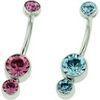CZ gem belly button ring piercing jewelry
