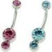 CZ gem belly button ring piercing jewelry