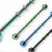 Fancy Titanium Plating Triple Notched Non - Toxic 14g Industrial Barbells / Unique Anodized Ear Pier