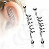 14g Spiral Unisex Hand Made Thread Non - Allergic Tongue Piercing Rings / 316L Surgical Steel Screw