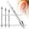 14g Triple Notched Men, Guy 316L Surgical Steel Industrial Barbell Earrings / Spike Barbell Piercing