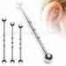 14g Triple Notched Ball Screw Industrial Barbells Jewelry / Best Seller Tongue Ring Piercing