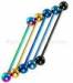 PVD Plated Unisex Ball Screw Tongue Ring Piercing Industrial Barbells Jewelry, Titanium Anodized Ton
