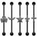 Black PVD Men, Guy Non - Allergic Attached Skull Industrial Barbells Jewelry / Black Anodized Pierci