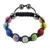 2012 New Design 10mm Mixed Color Crystal Beads Adjustable Crystal Bangle Bracelets