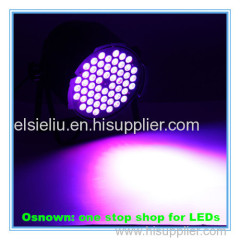 54pcs 1W/3W RGBW LED Black Osnown Par Light with Cast Aluminum
