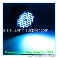 54pcs 1W/3W RGBW LED Black Osnown Par Light with Cast Aluminum