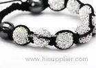 Custom design gold, metal alloy, brass fabric crystal shamballa bead bracelet for women