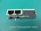 PCB Mounting Receptacle 2 Port RJ45 Jack Connectors 10 / 100Base-Tx KRJ-201GYWNL