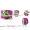 Charming cylindrical silver jewelry accessories with engraved green leaves