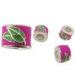Charming cylindrical silver jewelry accessories with engraved green leaves