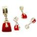 Fashion designred / green / blue / pink engraved silver charm with factory price