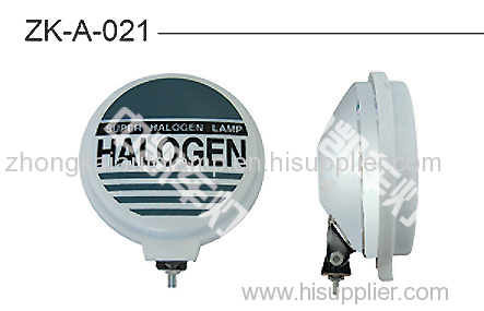 Universal fog lamp with plastic halogen cover