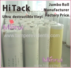 Custom destructible vinyl label material destructible vinyl material self-adhesive destructive label papers from China