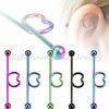 Heart Shaped Screw Industrial Barbells Jewelry , Steel Tongue Ring Piercing