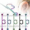 Heart Shaped Screw Industrial Barbells Jewelry , Steel Tongue Ring Piercing
