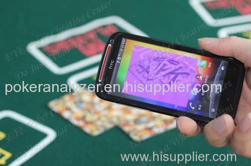 Cell phone monitor system for back marked playing cards