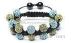 Shamballa Bracelet, Crystal Pave Alloy Beads, Double Row