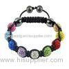 2012 New Design 10mm Mixed Color Crystal Beads Adjustable Crystal Bangle Bracelets
