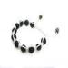 OEM / ODM custom white and black adjustable shamballa crystal beaded bracelets CJ-B-169